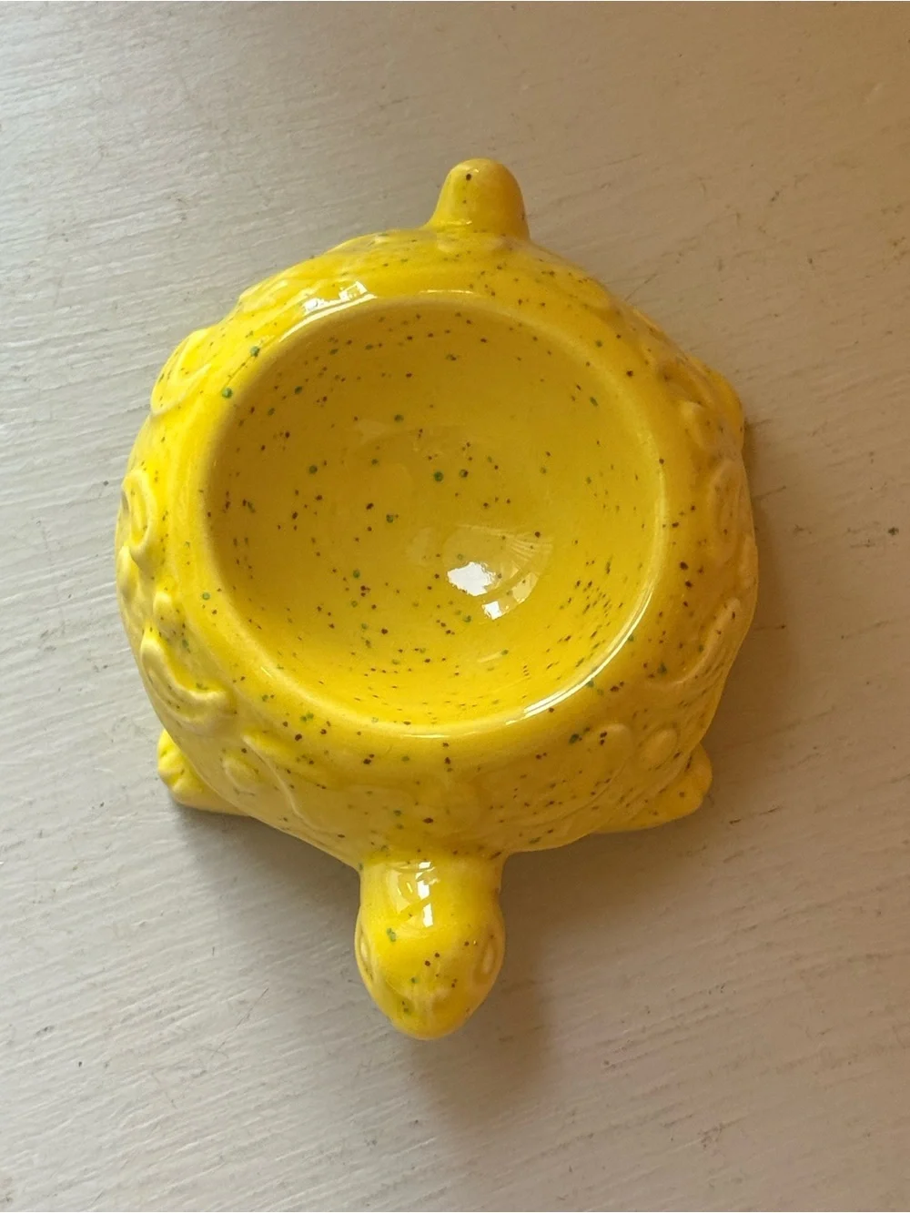 Vintage Retro 1977 Signed Ceramic Turtle Mini Trinket Dish Planter